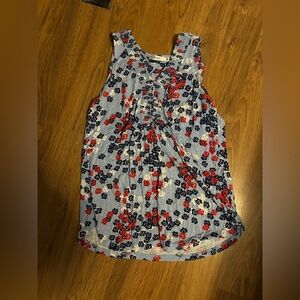 💥 5 for $15 - Ricki's Red and Blue Ruched Tie Front Tank Top